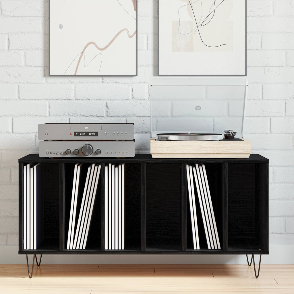 Cabinet per registratori  Nero Rovere 100x38x48 cm Legno ingegnerizzato