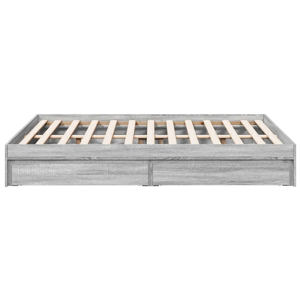 Giroletto Cassetti-Struttura Letto con contenitore Grigio Sonoma 140x200 cm Legno Multistrato 620852