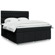 Giroletto a Molle con Materasso Nero 180x200 cm in Tessuto 3294056