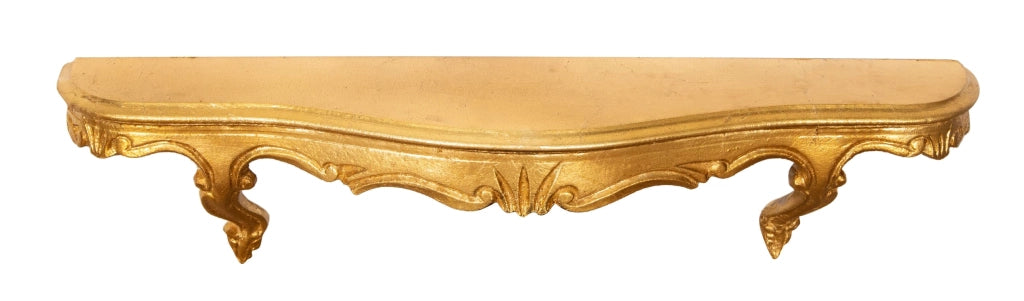 Biscottini MENSOLA A MURO IN LEGNO FINITURA FOGLIA ORO ANTICATO L59XPR13XH14 cm Made in Italy