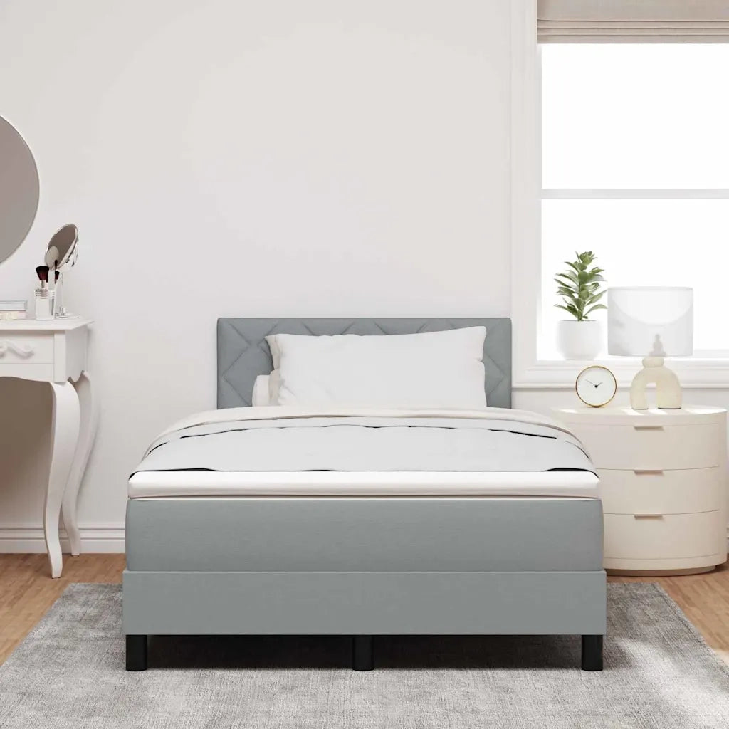 Letto a molle con testiera Grigio chiaro 120 x 200 cm Tessuto 3338755