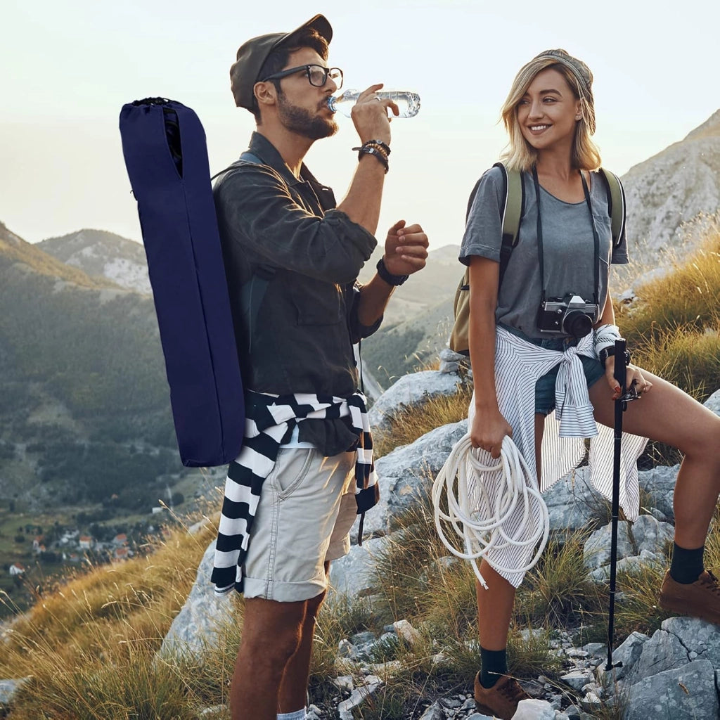 Sedia da campeggio con baldacchino, ombra, sedia da spiaggia e beach chair, pieghevole, con portabevande e borsa, per esterni, fino a 130 kg (blu)