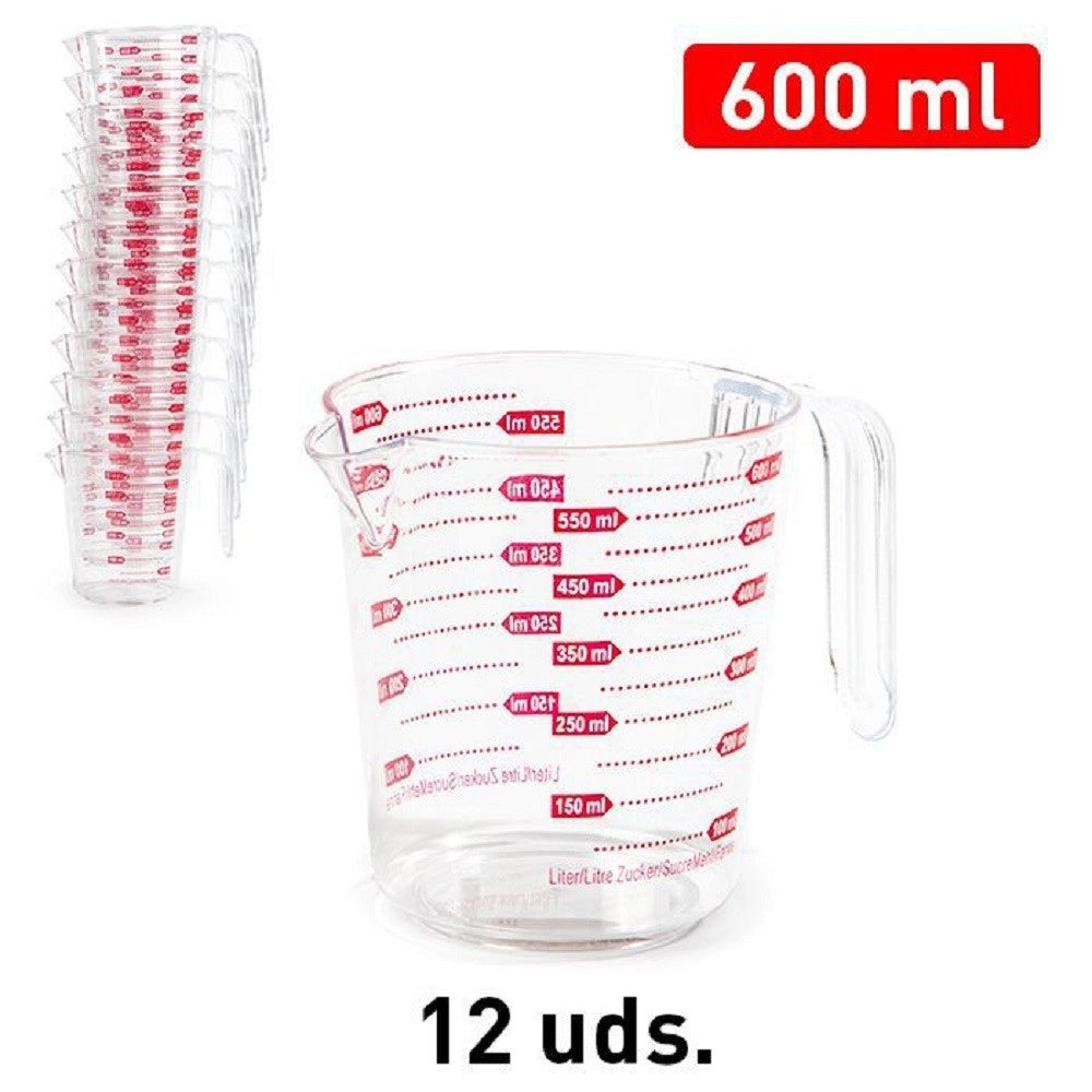Trade Shop - Caraffa Brocca In Plastica Graduata Misurino Dosatore 600 Ml Manico 12065 -