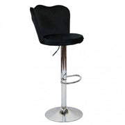 SGABELLO ERIC STRUTTURA IN METALLO E SEDUTA IN VELLUTO NERO 51X49X101H CM OKX