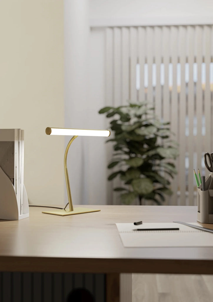 Lampada Scrivania Moderna Riccione Metallo Ottone Led 5W 500Lm Ip20