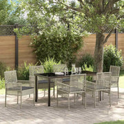 Set da Pranzo per Giardino 7 pcs Grigio chiaro polyrattan 3379902