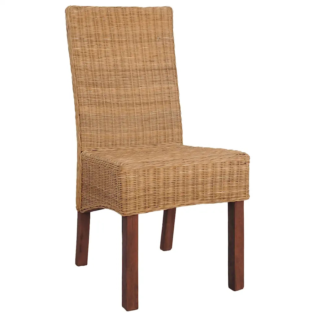 Sedie da Pranzo 2 pz Marroni in Rattan Naturale 243236