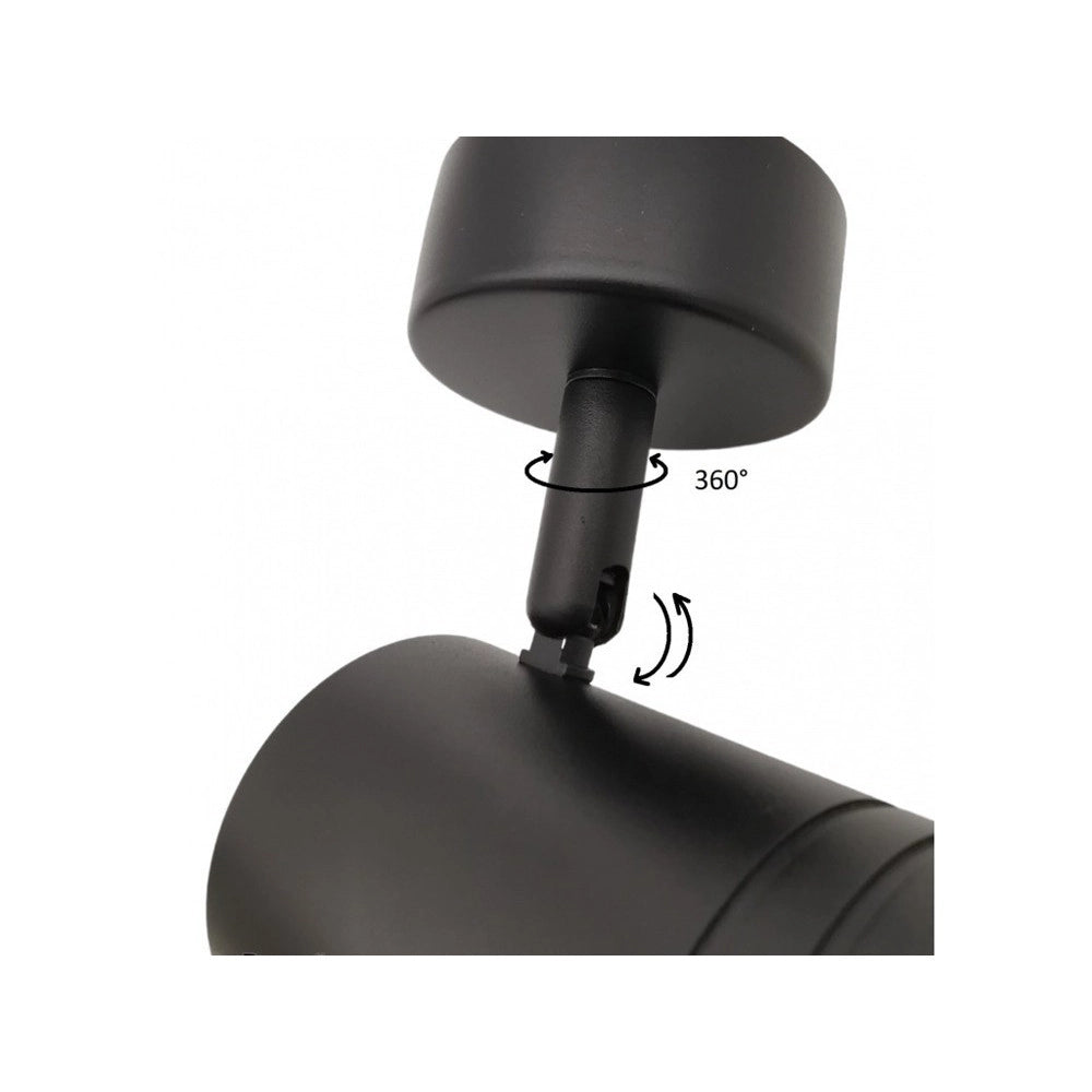 Trade Shop - Porta Faretto Proiettore Orientabile Da Soffitto Parete A Cilindro Gu10 P28-gu10 -