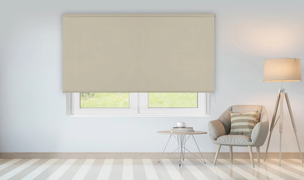 VIEWTEX Tenda a rullo Traslucida Chela Beige 90 X 250cm - Made in Europe - 5 anni di Garanzia