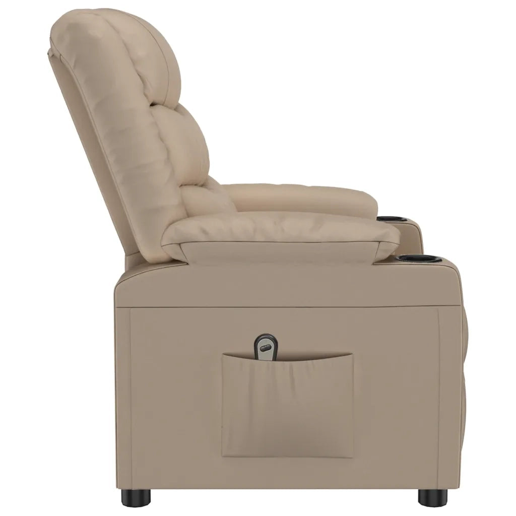 Poltrona Reclinabile Elettrica Cappuccino in Similpelle