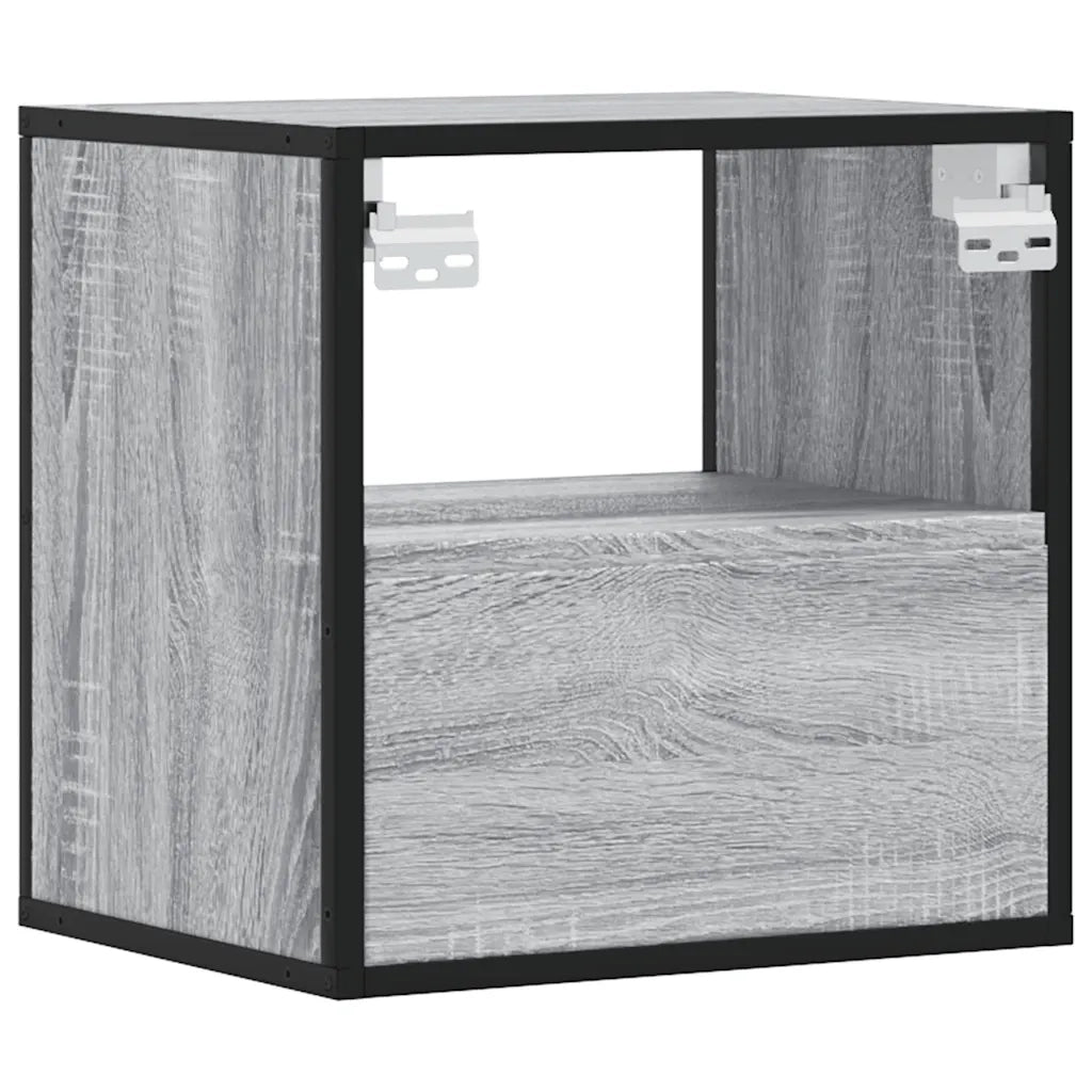 Comodini a Muro 2 pz Grigio Sonoma 40x31x39,5 cm 848741