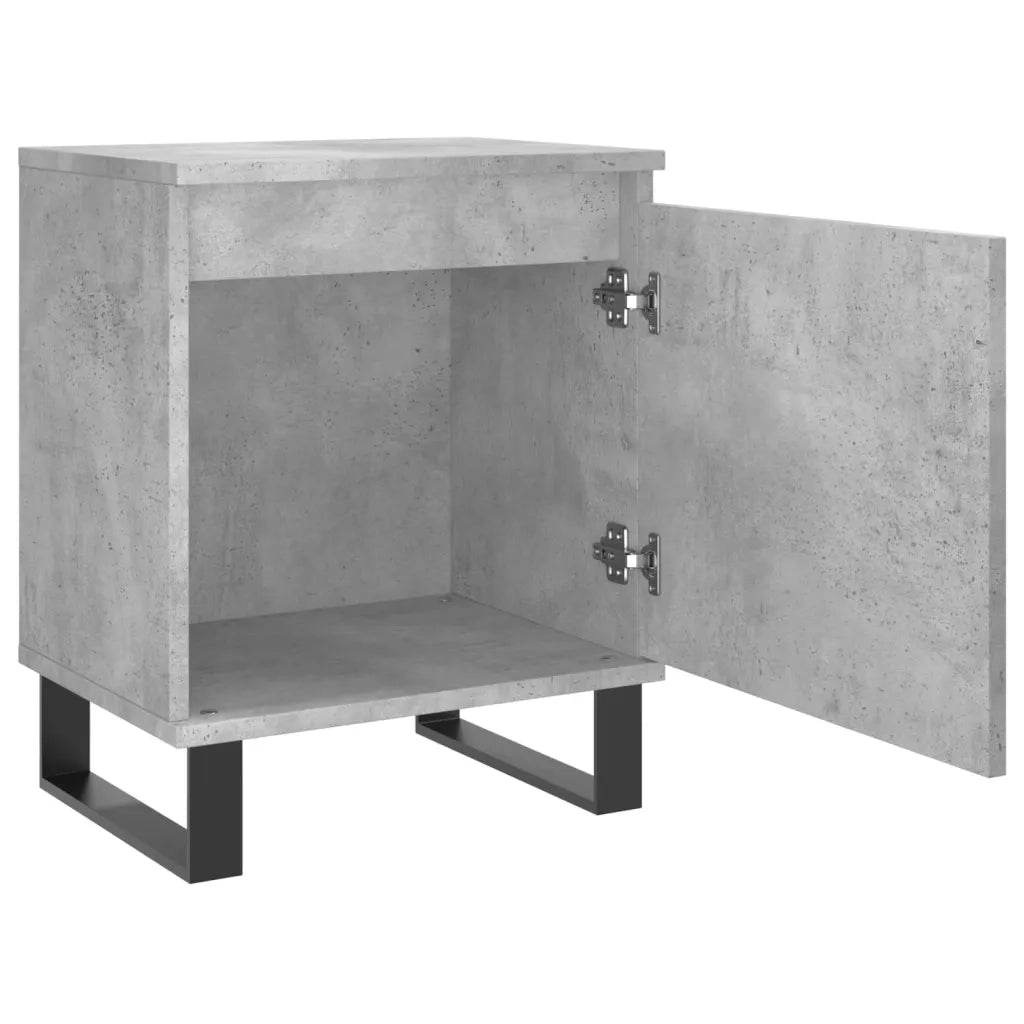 Set di 2 Comodini | Armadio da Notte | Mobiletto da notte Grigio Cemento 40x30x50 cm in Legno Multistrato