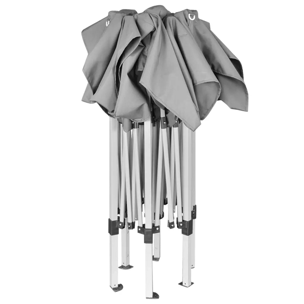 Gazebo Pieghevole Esagonale Pop-Up Grigio 3,6x3,1 m 42108