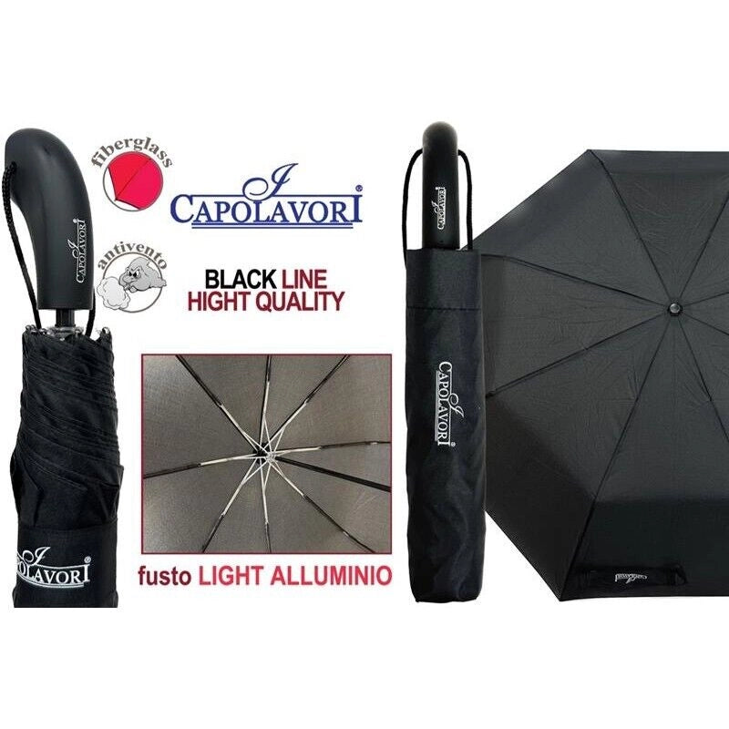 CAPOLAVORI OMBRELLO IN ALLUMINIO LIGHT PER UOMO COLORE NERO