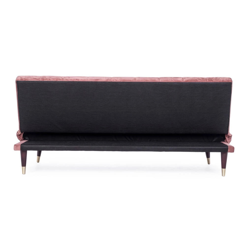 Divano Letto 3 Posti in Velluto con Gambe in Legno - ADELAIDE