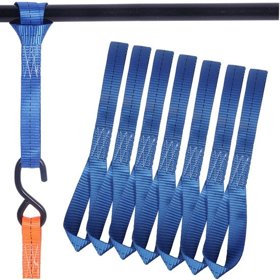 Cinture di sostegno morbide, nylon pesato, capacità di sollevamento 680 kg, ideali per auto, moto, campeggio, arrampicata, fissaggi di sostegno (30 cm, blu), 8 pezzi