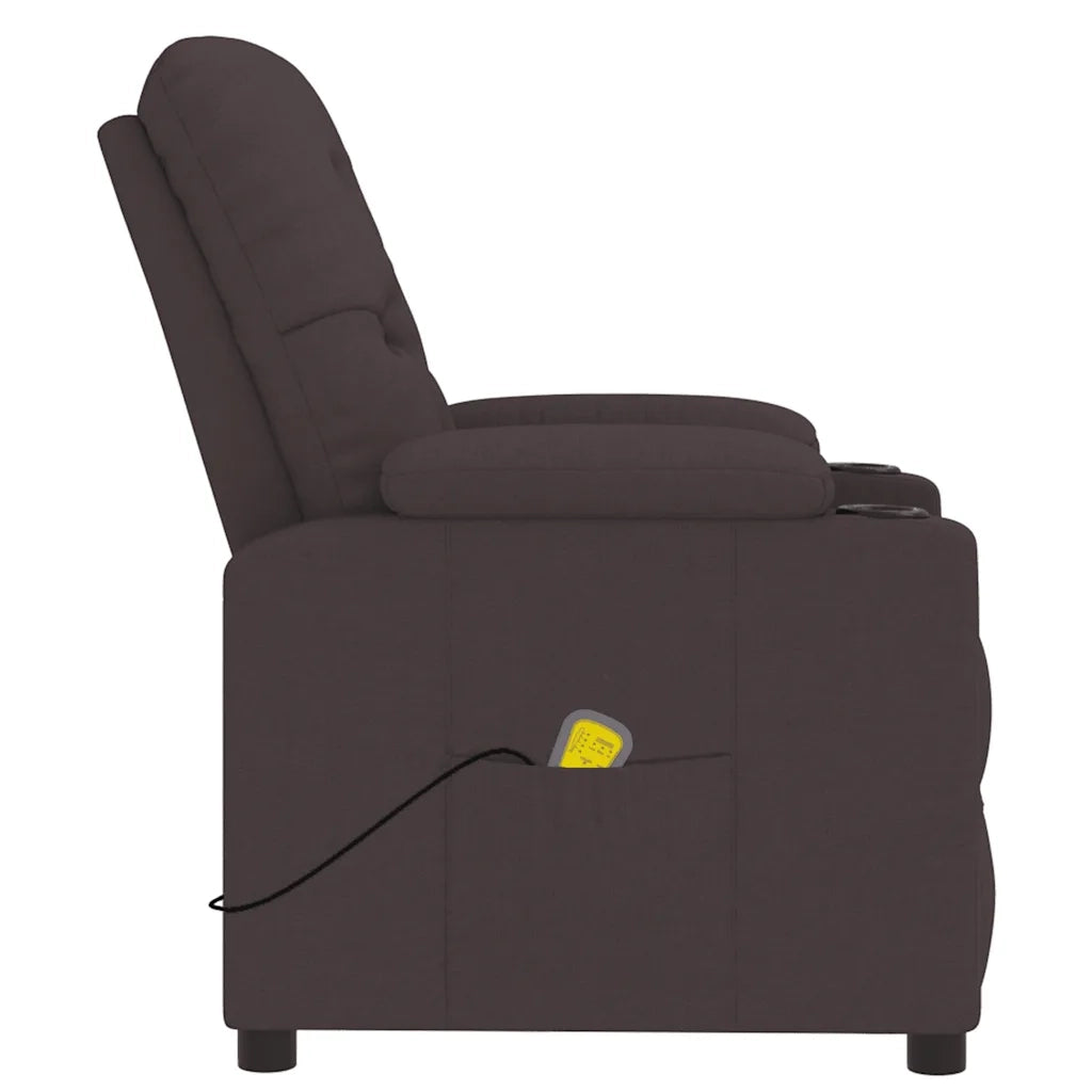 Poltrona Massaggiante Marrone Scuro in Tessuto 339117