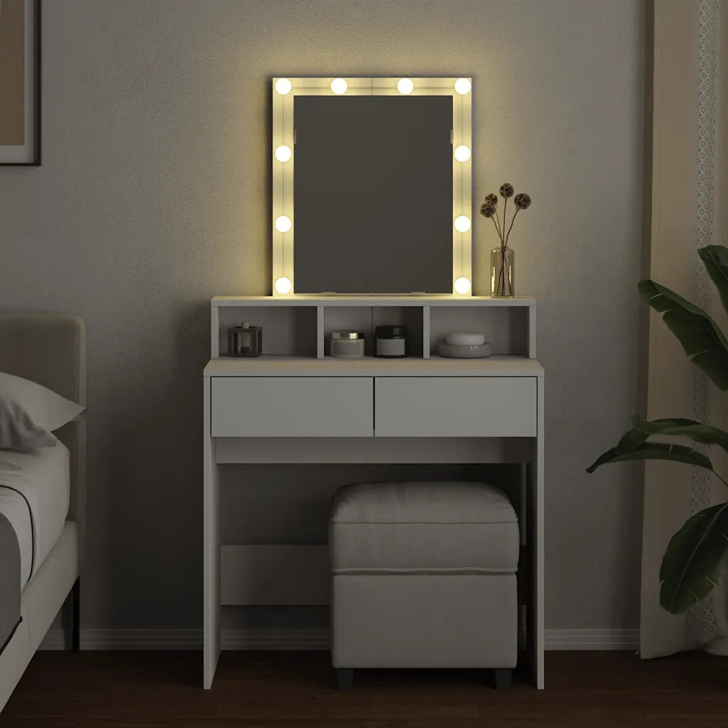 Toeletta | Tavolo da Trucco con LED Bianca 80x41x144,5 cm