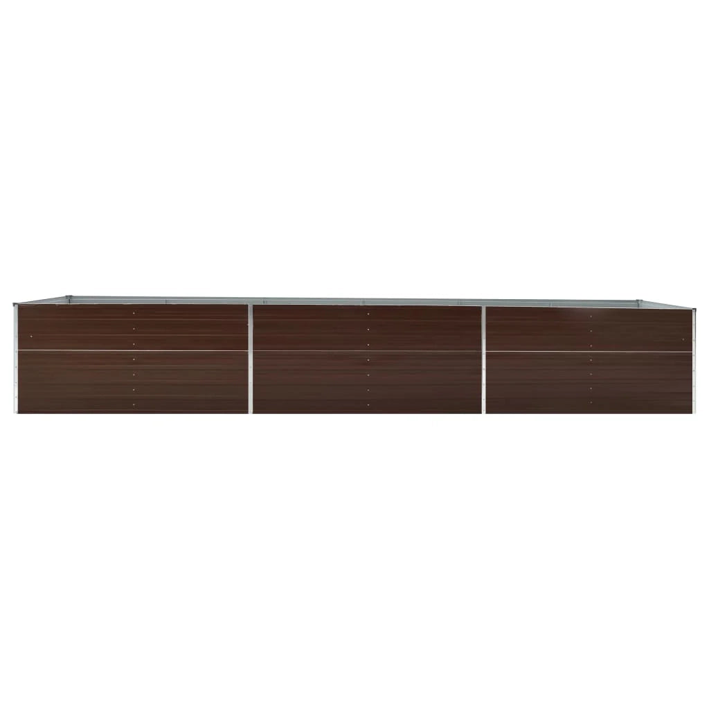 Fioriera rialzata per piante e fiori acciaio zincato 480 x 80 x 45 cm marrone 02_0001124