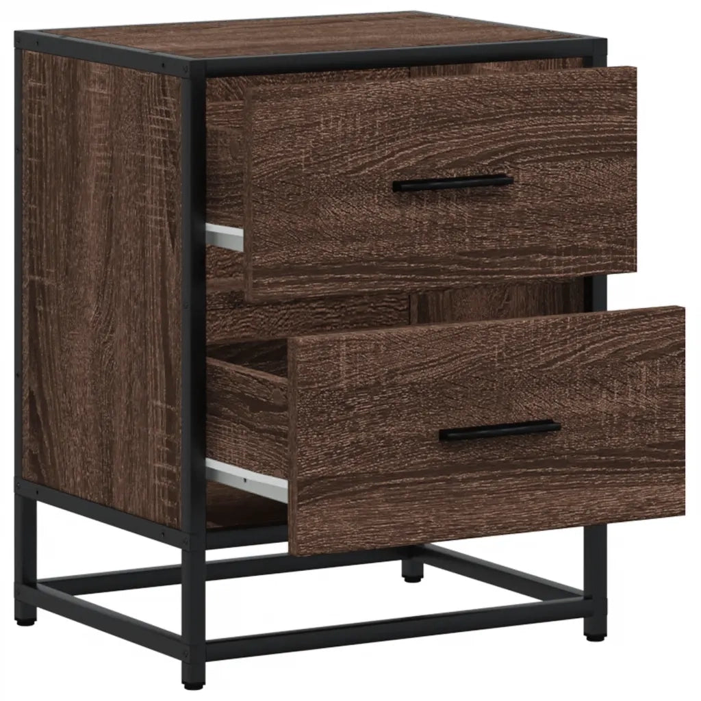 Comodini Rovere Marrone 2 pz-Set di 2 Tavolino da notte 40x31x50 cm in Truciolato 415084