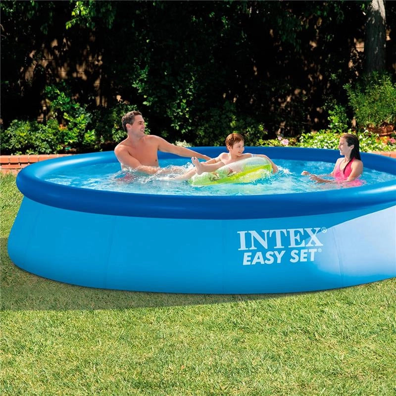 INTEX 28132NP – PISCINA FUORI TERRA EASY SET ROTONDA, POMPA FILTRO 2006 L/H, 5621 L, PVC, AZZURRO, 366X76 CM