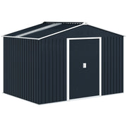 Casetta Box da Giardino Porta Attrezzi 277x195x192 cm con 2 Porte Scorrevoli Grigio Scuro