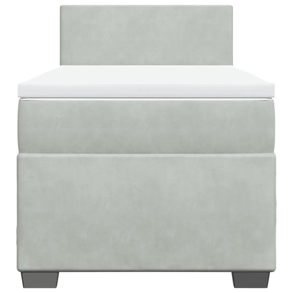 Giroletto a Molle con Materasso Grigio Chiaro 80x200 cm Velluto 3286156