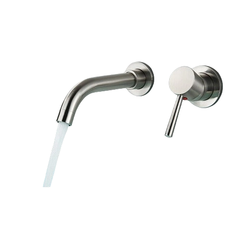 NAVIS | Rubinetto da bagno montaggio a parete in 2 parti argento|miscelatore semplice in acciaio inox  montaggio a parete per lavabo per hotel