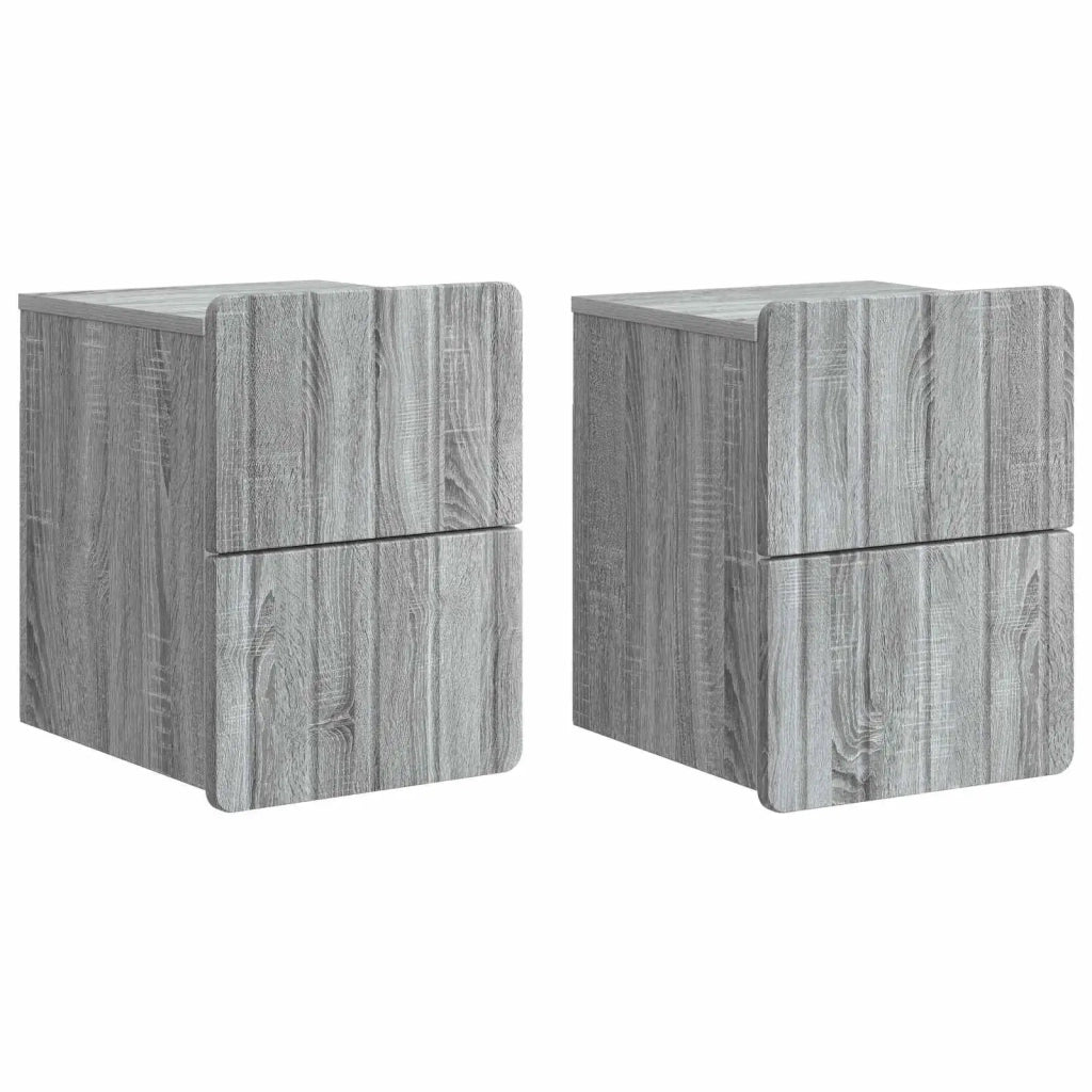 Mobiletto da notte a muro 2 pcs Grigio Sonoma 33 x 34,5 x 43 cm 898308