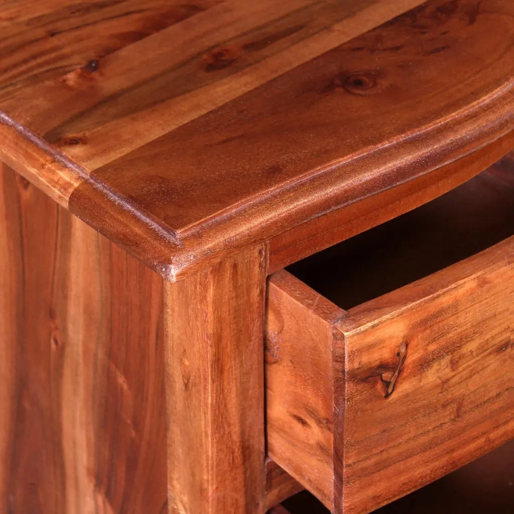 Comodini con Cassetti 2 pz in Legno Massello di Acacia 243972