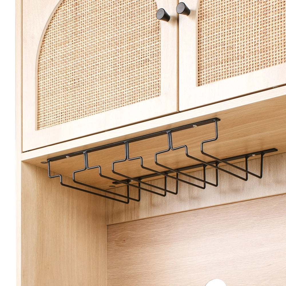 Mobile per cucina decorativo in truciolato marrone chiaro con ripiani e display Sala da pranzo Cucina