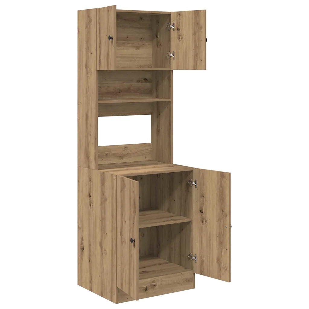 Credenza da cucina 2 pz-Set di 2 Buffet-Armadio da cucina Rovere artigianale 60 x 50 x 180 cm