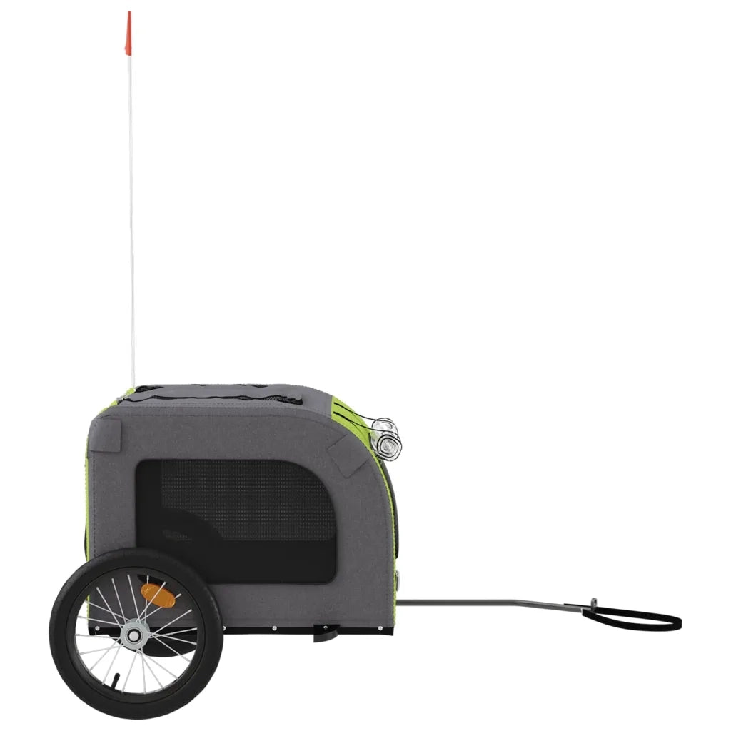 Rimorchio da Bici per Animali Verde e Grigio Oxford e Ferro CFW1870315