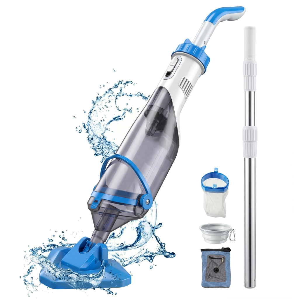 Pulitore Piscina Manuale con Cepillo e Asta Regolabile 63-150 cm ¨C zephmum ¨C Blu