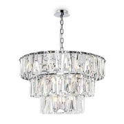Lampadario cristallo cromato Maytoni Puntes 18 luci Ø77