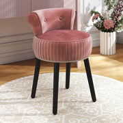 Sedia per toeletta, sgabello da trucco con schienale, sedia imbottita in velluto con gambe in legno di gomma, moderna poltrona senza braccioli, per camera da letto, spogliatoio, soggiorno