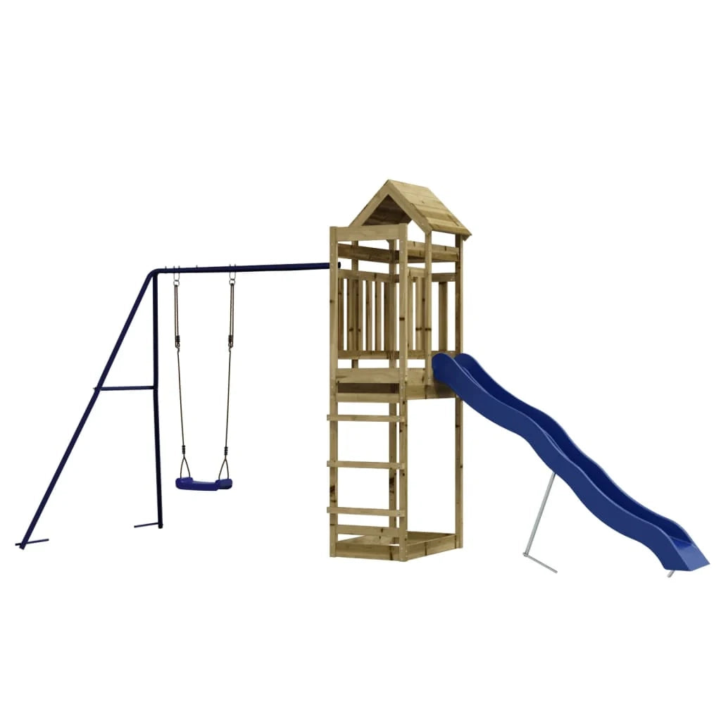 Area giochi esterna con altalene scivolo e robuste strutture per arrampicarsi  giochi da giardino 90 x 64 x 238 cm legno di pino impregnato 02_0004844