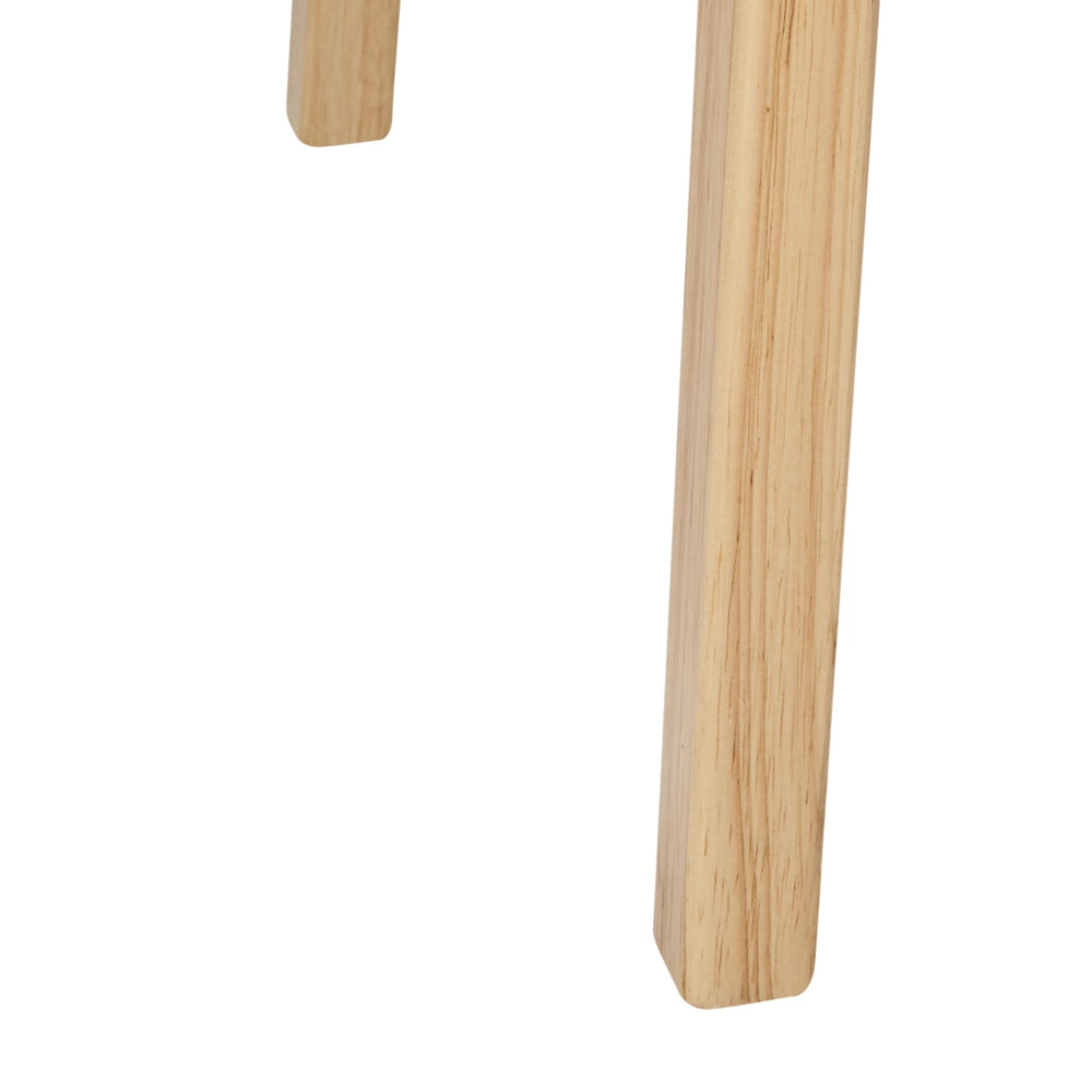 Set di 2 sedie da pranzo in tessuto grigio e struttura in legno chiaro retrò senza braccioli con seduta