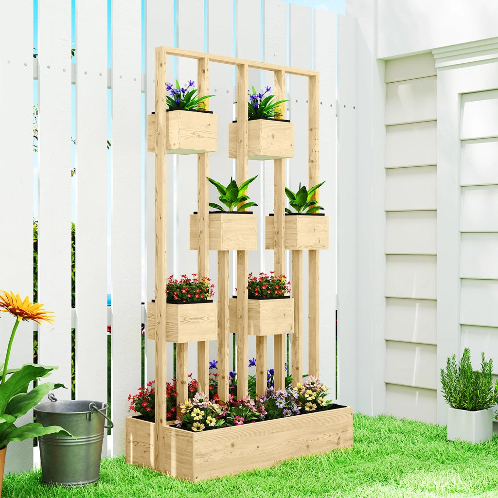 Vaso da fiori con griglia rampicante ¨C zephmum ¨C Legno 90x45x170 cm