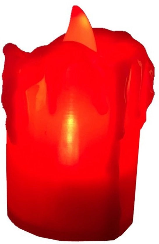 LED candele con guscio rosso, senza fiamma, alimentate a batterie, effetto di luce calda, adatte per la decorazione in casa, sul tavolo, per Halloween e Natale, confezione da 24.