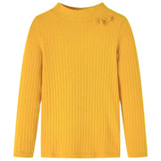 Maglietta da Bambina a Maniche Lunghe a Costine Ocra Scuro 92cod mxl 132073