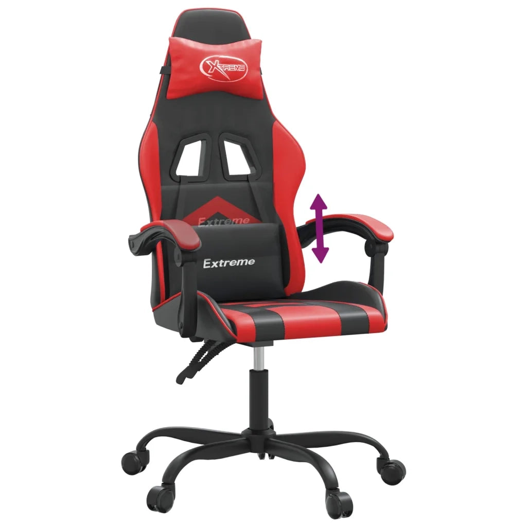 vidaXL Sedia da Gaming Nera e Rossa in Similpelle