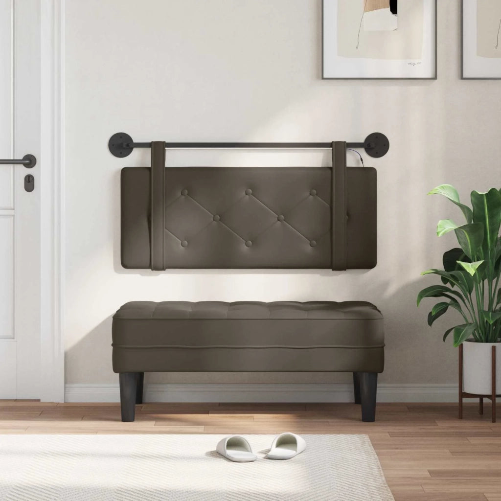 Testiera sospesa Con luce LED Grigio Similpelle 3424127