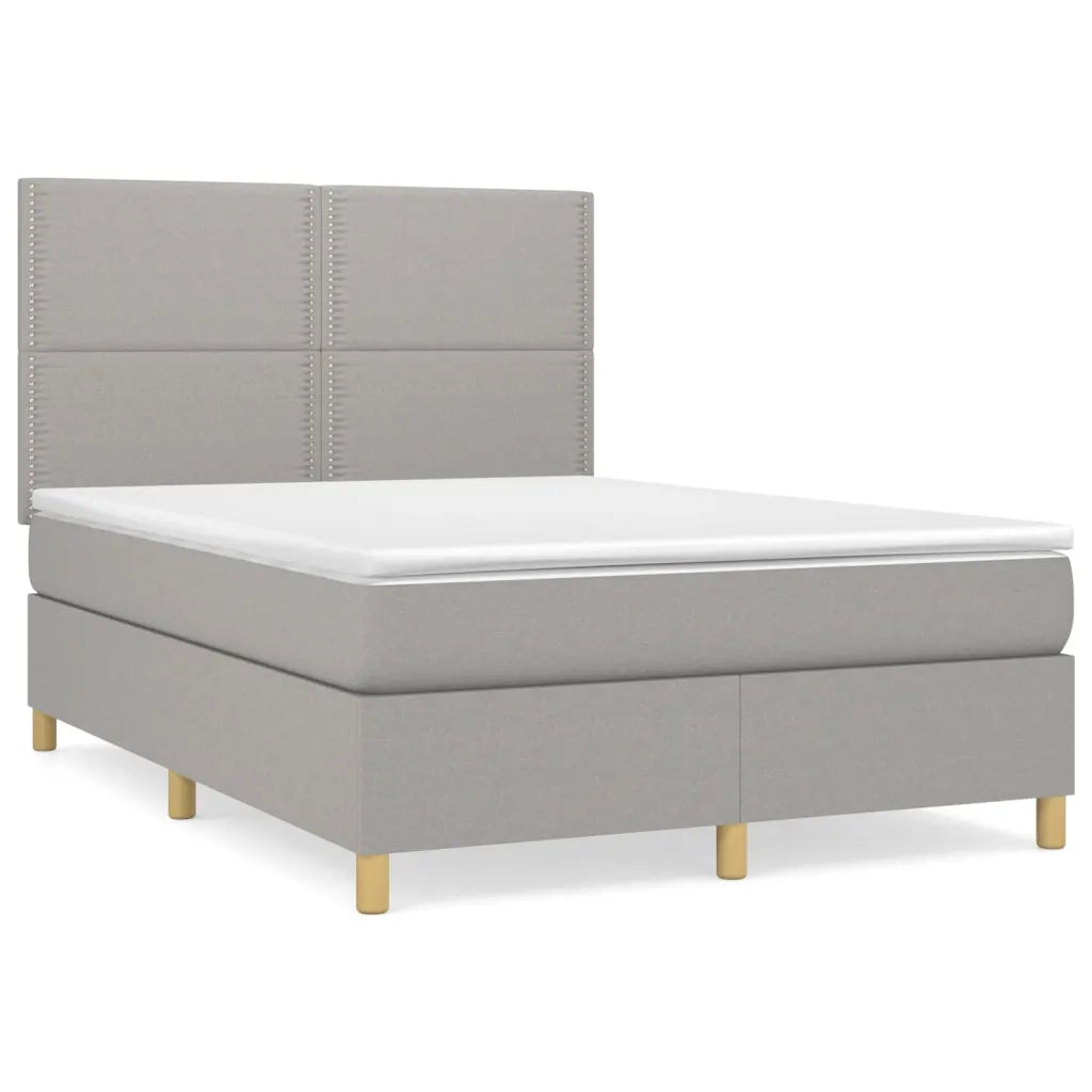 Giroletto a Molle con Materasso Grigio Chiaro 140x200cm Tessutocod mxl 99730