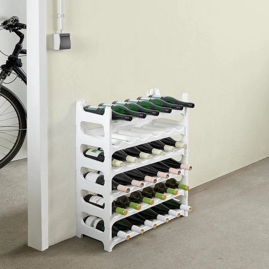 Sistema di contenimento modulare e stivabile per 36 o 72 contenitori in bianco e grigio antracite