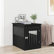 vidaXL Mobile per cuccia per cani Rovere Nero 75x55x65 cm in legno ingegnerizzato