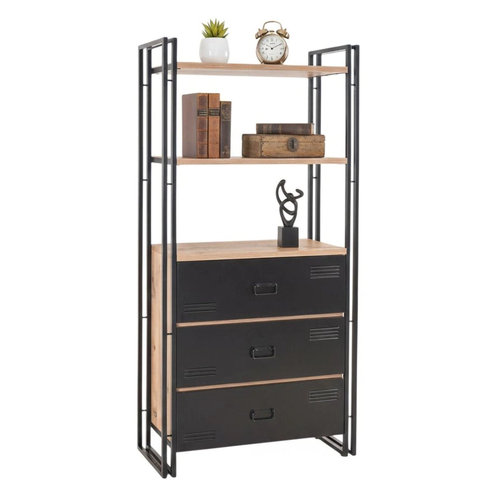 Biblioteca Podul, Libreria 2 Ripiani, 90x35x180h cm Marrone Quercia