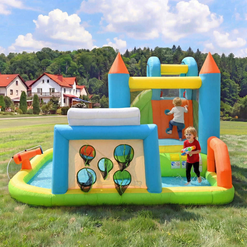 Parco acquatico gonfiabile per bambini 360 x 320 x 200 cm in tessuto Oxford multicolore