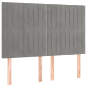 Testiera | Testata Grigio Chiaro 144x5x118/128 cm Velluto