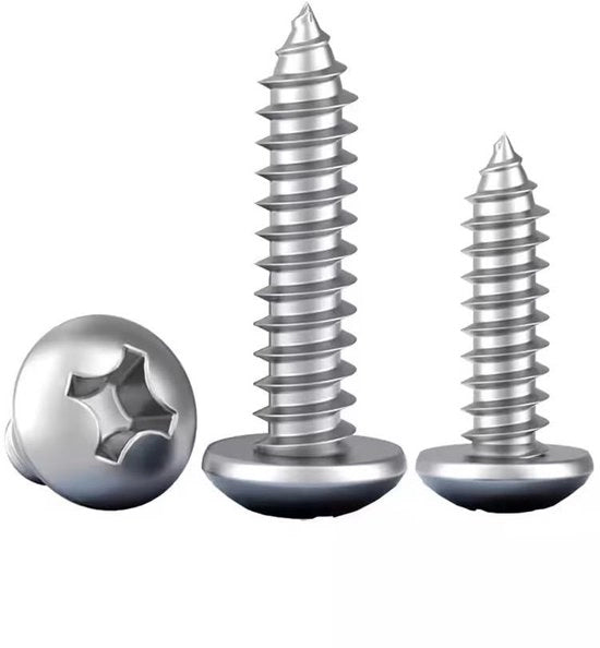 Viti a sezione rotonda in acciaio inossidabile - autoalimentanti - M3x6mm - 50 pezzi - eccellente resistenza all'usura